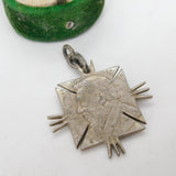 Boer War Sterling Silver South African Coin Fob Pendant Antique c1898 Victorian