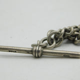 Victorian Sterling Silver Graduating Watch Chain & Plated Pocket Watch Antique