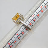 Sterling Silver Citrine & White Sapphire Dress Ring Vintage c1990 Size P 1/2