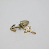 Sterling Silver 'Faith, Hope & Charity' Cluster Charm Pendant Vintage c1970s
