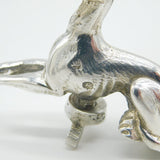 George III Cast Sterling Silver Sitting Greyhound Teapot Finial Antique c1820s