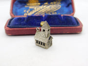 Sterling Silver Little Wooden Style Church Charm Pendant Vintage c1970