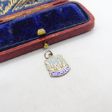 Sterling Silver and Enamel Melrose Travel Shield Charm Pendant Vintage c1970