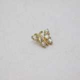 Sterling Silver CZ Tiny Butterfly Pendant Contemporary c1990s