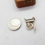 Sterling Silver Spinning Wheel Sewing Charm Pendant Vintage c1970