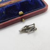 Sterling Silver Skiing Skier Charm Pendant Vintage c1970