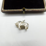 Sterling Silver Little Farmyard Oxen Charm Pendant Vintage c1970
