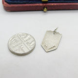 Sterling Silver and Enamel Plymouth Travel Shield Charm Pendant Vintage c1970