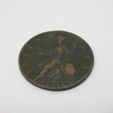 King George II Copper Halfpenny Coin Antique 1748 Fine Condition