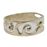 Sterling Silver Wave Design Graduating Band Dress Ring Vintage c1970 Size M