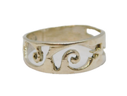 Sterling Silver Wave Design Graduating Band Dress Ring Vintage c1970 Size M