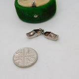 Sterling Silver Pair of Clogs Charm Pendant Vintage c1970