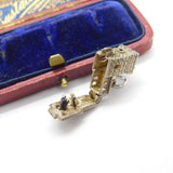 Sterling Silver Wedding Church with Enamel Couple Charm Pendant Vintage c1970