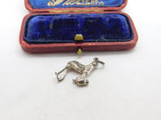 Sterling Silver Stork with the Baby Charm Pendant Vintage c1970