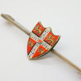 Cambridge Univeristy Sterling Silver & Enamel Shield Brooch Vintage c1970s