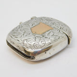Art Deco 9ct Gold & Sterling Silver Floral Vesta Case Antique 1912 Birmingham