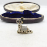 Sterling Silver Wedding Day Couple in a Church Charm Pendant Vintage c1970