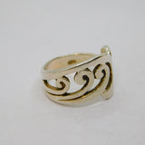 Sterling Silver Wave Design Studio Style Dress Ring Vintage c1970 Size M