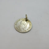 19th Century Sterling Silver Italian Centesimi Coin Charm Pendant Antique c1870