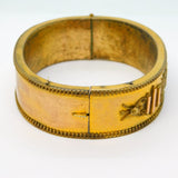 Victorian Gold Plated Etruscan Style Cuff Bangle Bracelet Antique c1860
