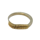 9ct Gold & Sterling Silver Studio Band Ring Vintage 1992 Sheffield Size M 1/2