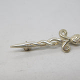 Scottish Sterling Silver Knot Pattern Small Kilt Brooch Vintage c1970