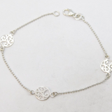 Sterling Silver Tree of Life Beaded Bracelet Vintage c1970s