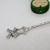 Dutch .900 Silver Windmill Terminal Tea Caddy Scoop Spoon Antique c1930