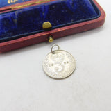 Sterling Silver Authentic Threepence Coin Charm Pendant 1920