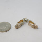 Sterling Silver Pair of Dutch Clogs Charm Pendant Vintage c1970
