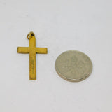 Rolled Gold Cross Charm Pendant Vintage c1970