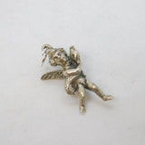 Sterling Silver Cherub & the Serpent Charm Pendant Vintage c1970