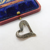 Sterling Silver Heart Charm Pendant Vintage c1970