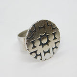 Sterling Silver Chunky Circles Pattern Studio Band Ring Vintage 1969 Size O 1/2