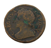 King Charles II Early Milled Farthing Coin Antique 1673 Fair Condition