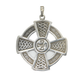 Shetland Scottish Provincial Sterling Silver Celtic Cross Pendant Vintage c1970s