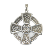 Shetland Scottish Provincial Sterling Silver Celtic Cross Pendant Vintage c1970s