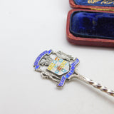 Sterling Silver & Enamel Portrush Souvenir Spoon 1932 Birmingham Antique