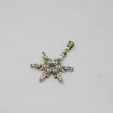 Sterling Silver CZ Set Snowflake Charm Pendant Vintage c2000