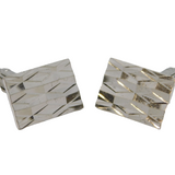 Sterling Silver Textured Pattern Gents Cufflinks Vintage 1971 London