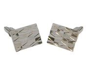 Sterling Silver Textured Pattern Gents Cufflinks Vintage 1971 London