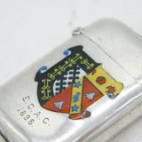 Victorian Sterling Silver Enamel Exeter College Oxford Vesta Case Antique 1876