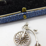 Sterling Silver Nuvo Penny Farthing Bicycle Charm Pendant Vintage c1970