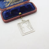 Sterling Silver Door Lock Charm Pendant Vintage c1970