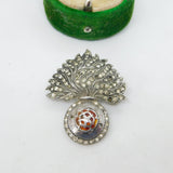 WWII-era Sterling Silver Paste Set Royal Artillery Sweetheart Brooch Antique