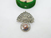 WWII-era Sterling Silver Paste Set Royal Artillery Sweetheart Brooch Antique