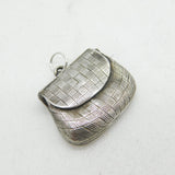 Victorian Sterling Silver Novelty Handbag Form Locket Pendant Antique Birmingham