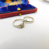 Sterling Silver Twin Wedding Ring Charm Pendant Vintage c1970