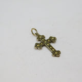 Sterling Silver Marcasite Trefoil Cross Art Deco Charm Pendant Antique c1930s