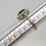 Sterling Silver Synthetic Emerald & Spinel Cluster Ring Vintage c1970 Size M 1/2
